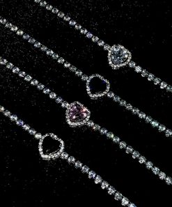 TENNIS HEART BRACELET ( 17+3CM / 3MM )
